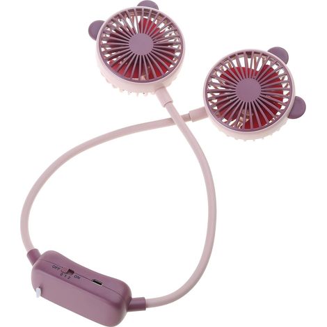 Ventilateur de cou portable à 2 vitesses, rechargeable par USB, silencieux, idéal pour le sport en extérieur. (1/5)