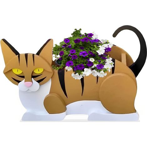 Goldener, hundeförmiger Blumentopf, Gartenblumentopf, Geburtstagsgeschenk für Frauen, Blumentopf für den Außenbereich
