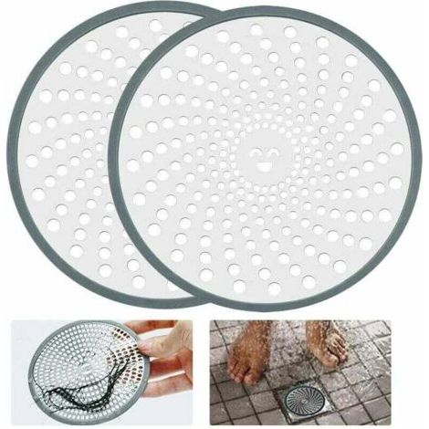 Desagüe de ducha XVX de acero inoxidable con recolector de pelo, colador, resistente a la corrosión y a las obstrucciones, fácil de limpiar para baño, cocina y bañera - Plateado (1/4)