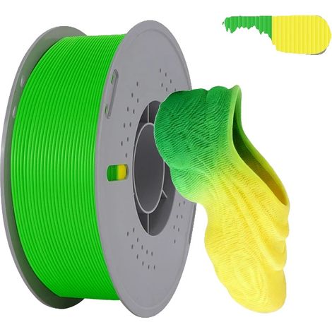 Filamento TPU, elevata flessibilità, alimentazione fluida, verde giallo