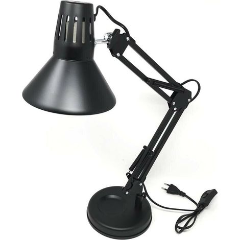 Lumetto Lume Da Scrivania Braccio Snodabile Morsetto Lampada Colore Nero (1/2)