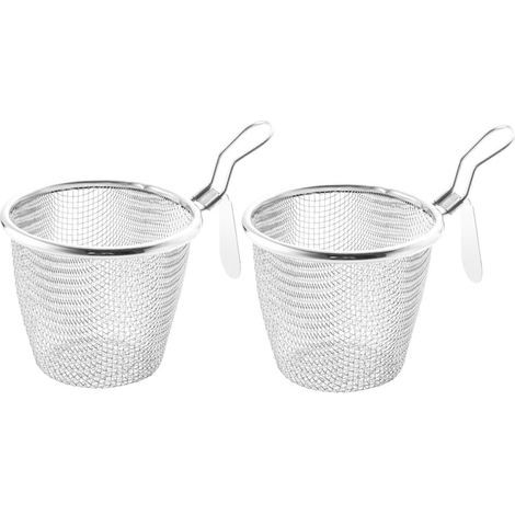Juego de 2 espumaderas de acero inoxidable plateado para fondue china, colador multifuncional para cocina doméstica, mejora la eficiencia culinaria (1/5)