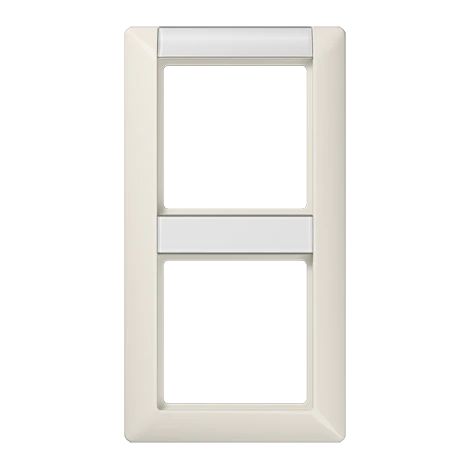 Jung Rahmen 2fach, mit Schriftfeld, AS 500, IP 44, Duroplast, weiß, senkrechte Montage AS 582 NA