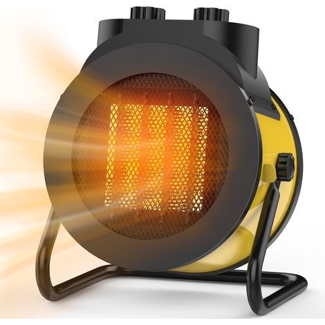 Riscaldatore elettrico PTC da 3000 W, angolo regolabile a 90°, riscaldamento rapido e sicuro, piccolo riscaldatore portatile (giallo) (1/5)