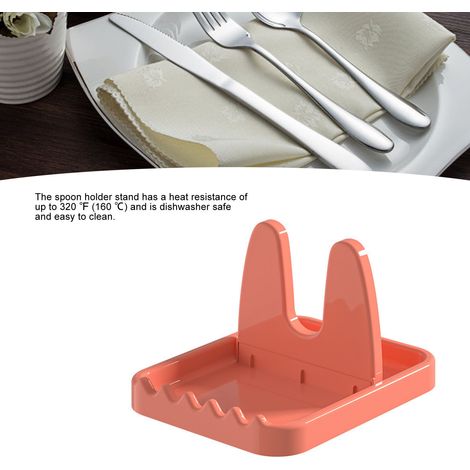 Porte-couverts de cuisine à double oreille, pliable et vertical, multifonctionnel, pour baguettes, cuillères et couvercles de casseroles, rose. (1/5)