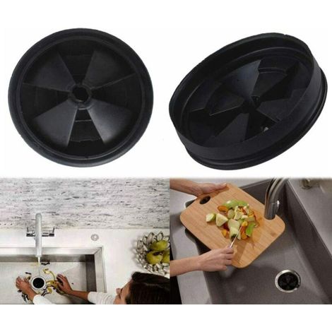 Lot de 1 joint anti-éclaboussures en silicone noir pour broyeur de déchets alimentaires, silencieux et souple. (1/5)