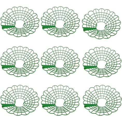 Lot de 9 supports à fraisiers, tuteurs ronds, protection contre les chenilles et les escargots, accessoires de jardin, 29 x 29 cm, vert (1/5)