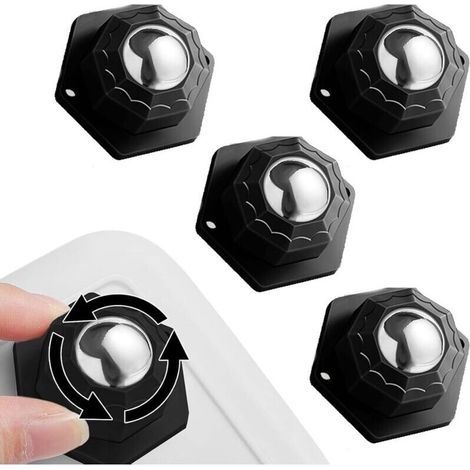 Roulettes Universelles pour Meubles 4 Pièces Charge Max 200 kg Rotation 360 Fixation Adhésive ou Vissée Idéales Canapés Armoires - (1/5)