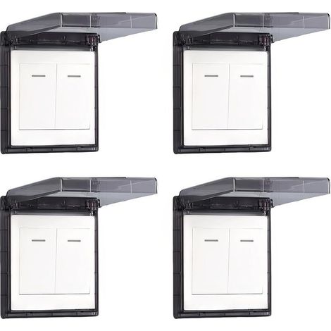 4pcs Boîtier étanche pour interrupteur électrique, fixation murale pour salle de bain et cuisine. Résistant étanche, protection contre l'humidité (1/5)