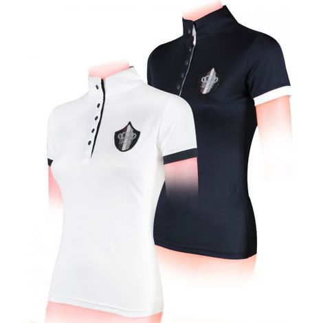 XL, Blu: T-shirt da equitazione donna TAMARA maniche corte