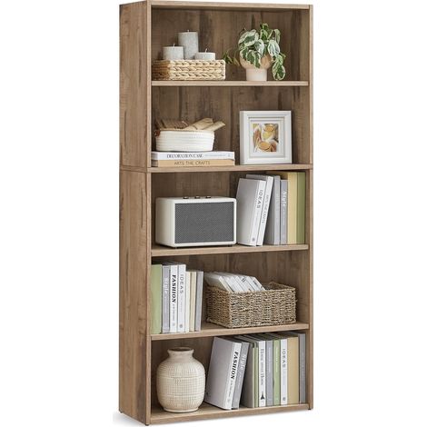 Bibliothèque, Étagère sur 5 Niveaux, Meuble de Rangement Ouvert (1/5)