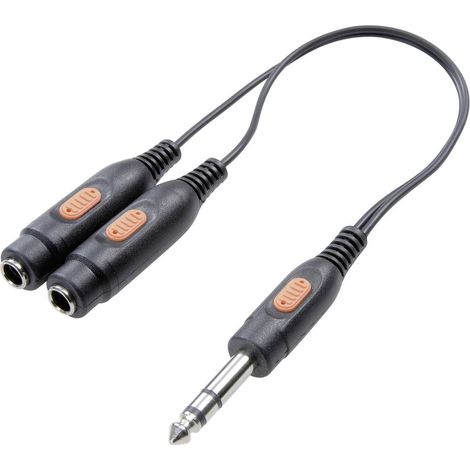 SpeaKa Professional SP-7869836 Jack Audio Adattatore a Y [1x Spina jack da 6.3 mm - 2x Presa jack da 6.3 mm] Nero (1/5)