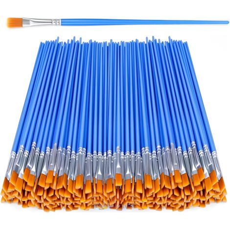 60 Pinceaux Peinture Acrylique Bleus a Pointe Plate pour Artistes, Pinceau Peinture et Pinceau Aquarelle pour Gouache, Pinceaux Peinture Acrylique pour Toile et Maquette, Pinceau Plat (1/5)