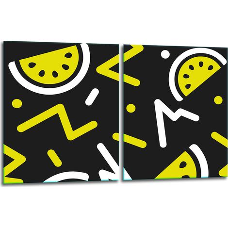 2x Glas-Schutzplatte für Herd 40x52 Muster (1/5)