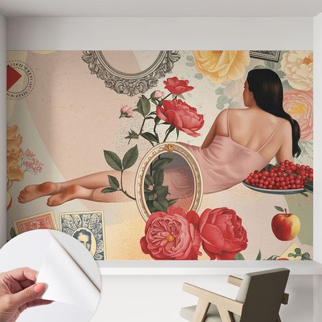 Tapete Selbstklebend - Fototapete mit Motiv - Wandtapete modern - Wandgestaltung Blumeneleganz 152x104 cm (1/5)