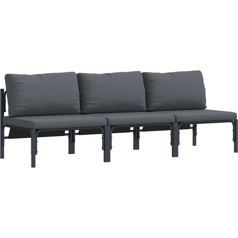 Mobilier de jardin 3 Pièce Anthracite 80 x 80 x 71 cm Acier (1/5)