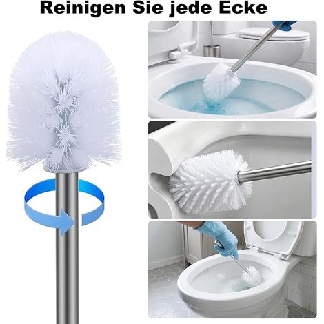 DAZI Cylindrical Wall Mounted Toilet Brush Holder, Stainless Steel Matt Black for Drilling, Toilet Brush Holder with Removable Inner Cup for Easy Bathroom Cleaning (Matte Black) (1/4)