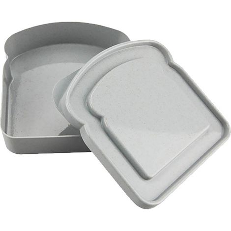 Lot de 2 boîtes à pain de mie portables, très populaires, couleur paille de blé, grises. (1/5)