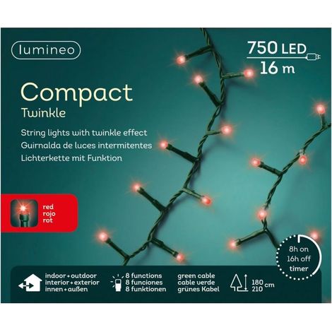LUCI DI NATALE 750 LED TWINKLE ROSSE 16MT (1/2)