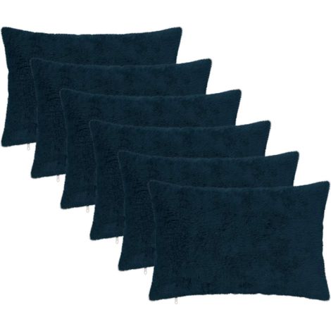 Cushion Cover 6 pcs HEERLEN Navy Blue 50 x 80 cm vidaXL