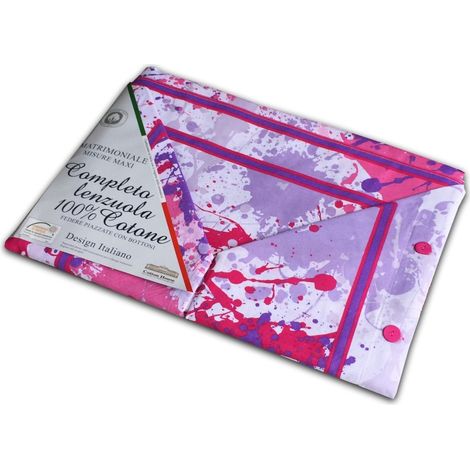 PLEIN DRAP DE LIT DE PULVÉRISATION PEINT VIOLET Doubles carrés