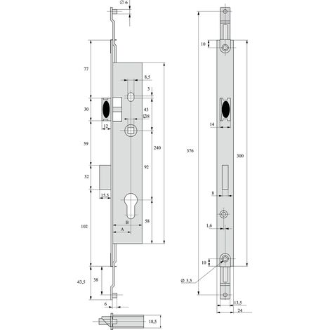 Assa Abloy – Serrure multipoint encastrée 3 points – Entraxe 92mm – Protection renforcée – Pour menuiseries métalliques – Installation flexible (1/5)