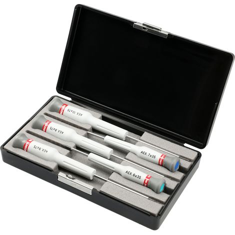 Facom – Tournevis torx T6 à T10 – Lot de 5 pièces – Lame chromée – Pointe brunie pour précision – Pour vis à empreinte torx