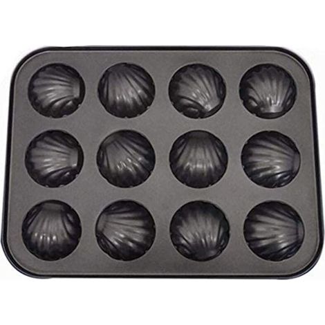 JSSEVN - Stampo Teglia Vassoio Antiaderente 12 Muffin Cupcake Dolci Conchiglie (1/3)