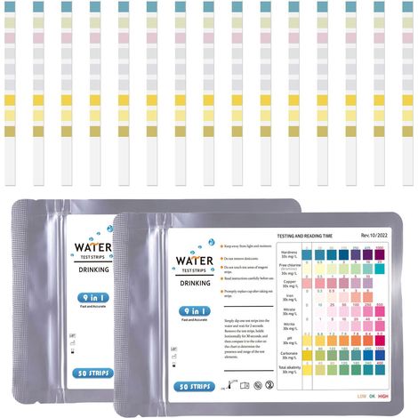 bandelettes de test pH 9 en 1 pour piscine et spa aquarium (1/5)