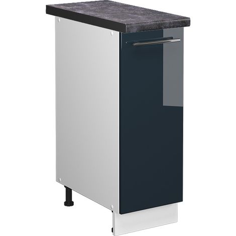 Armadio cucina dispensa alto Fame-Line, Blu scuro lucido, 30 cm , PL Antracite, Vicco