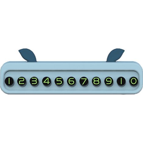 Plaque d'immatriculation de téléphone de stationnement en plastique, forme mignonne décorative, carte d'identification facile pour voitures, bleu clair (1/5)