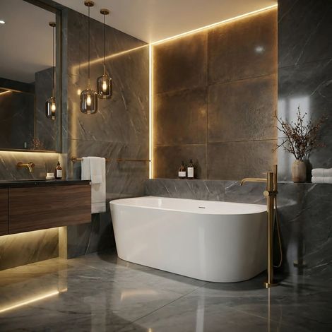 BAIGNOIRE ACRYLIQUE MURALE OLIMPIA 150CM (1/5)