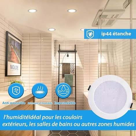 LED Recessed Spotlight 220 V Spotlights Warm White Neutral White Cold White 3000 K/4000 K/6500K Outdoor LED Spotlights 120 mm Kitchen Living Room Round (1/4)