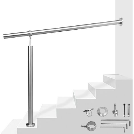 SWANEW Corrimano in acciaio inox per scale esterne/interne Angolo regolabile per il montaggio a parete 160 cm (1/5)
