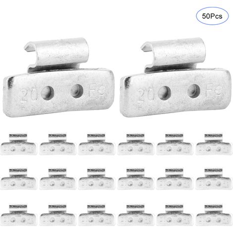 Lot de 50 masses d'équilibrage clipsables pour roues acier, style P, 20g/0.71oz chacune, poids d'équilibrage pour jantes (1/5)