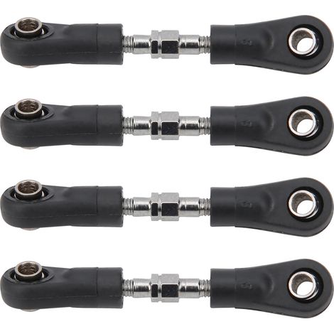 Jeu de 4 tiges de direction en métal noir pour voiture RC 1/10, pièces de rechange robustes (46-55mm)