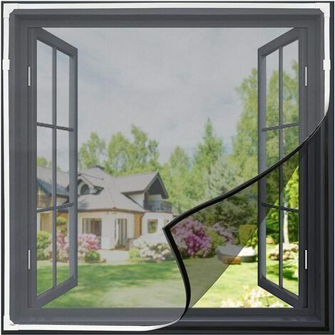Cuttable Magnetic Window Mosquito Net 100 x 140cm, Insect Screen Curtain with Adjustable Frame, Easy Assembly Self-Adhesive Mosquito Net - No Drilling Required (1/5)