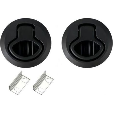 2 Pièces Hatch Serrure de piège pour bateau Flush Pull Latch Noir Flush Pull Hatch Slam Latch Deck Hatch Latch Lock Acier inoxydable Fermeture de porte plate Pull Lock pour navires (1/4)