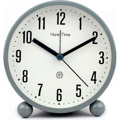 Réveil analogique, 10 cm, ultra silencieux, sans tic-tac, avec veilleuse, fonctionne sur piles, design simple, pour chambre, table de chevet, bureau - g O( ) (1/5)