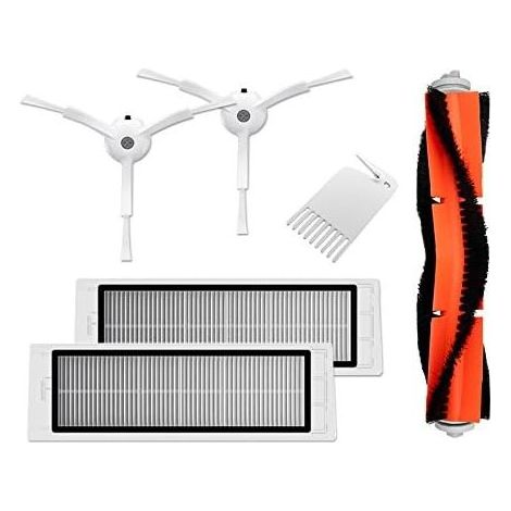RGE Accessoires pour aspirateur robot - 2 brosses latérales, 2 filtres HEPA, 1 brosse principale, 1 outil de nettoyage (1/5)