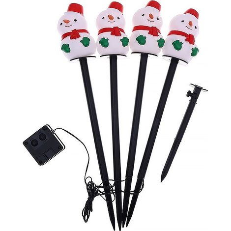 Hot Selling Solar Outdoor Christmas Decorative Ground Light, Waterproof Villa Lawn Light, Courtyard Landscape Light, Snowman (One-to-Four)