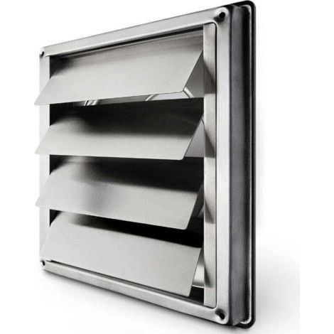Grille de Ventilation Inox 150 mm Anti-Retour à Lamelles Mobiles avec Fermeture Automatique pour Hotte (1/5)