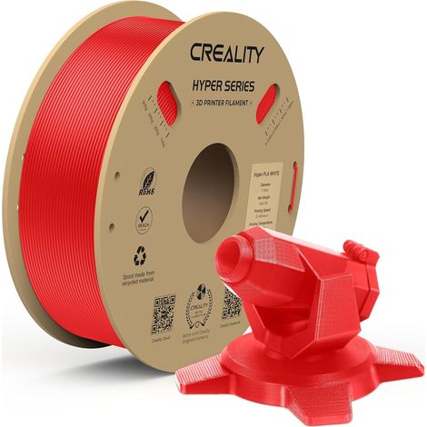Filament PLA de 1,75 mm, Précision Dimensionnelle ±0,02 mm, Grande Vitesse d’Impression de 30 à 600 mm/s, pour Imprimantes 3D FDM, Bobine de 1 kg (2,2 lb), Rouge (1/5)