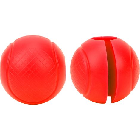2 pièces Poignées de Barre Ronde Épaisse en Silicone, Adaptateur Boules pour Haltères, Grip Main Balle Rouge (1/5)