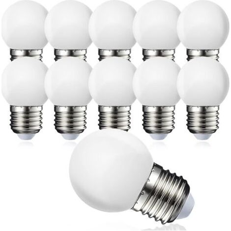 Lot de 10 globe LED E27 G45 - Blanc chaud 3000 K - 5W G45 - Coque en polycarbonate mat - Intensité non variable [Classe énergétique G] (1/4)