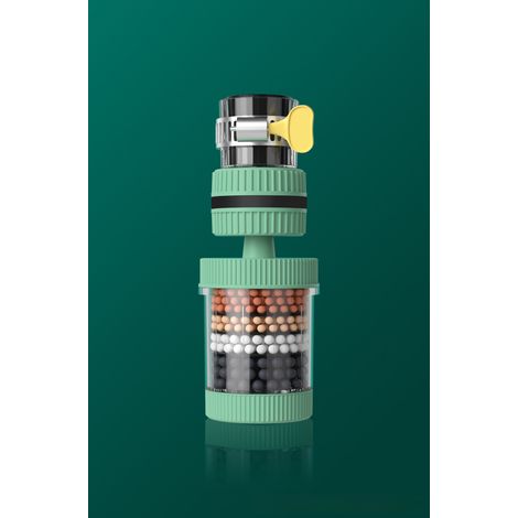 Universeller, um 360° drehbarer Wasserhahnfilter, herausnehmbar und waschbar, für Dusche, Spritzschutz, universelle Reinigung (grün)