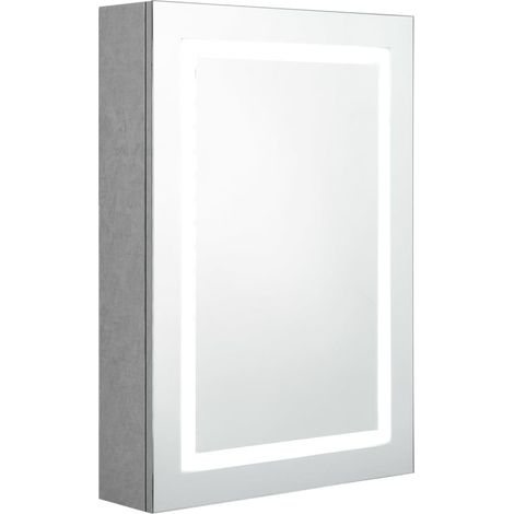 Armoire de salle de bain à miroir LED Gris béton 50x13x70 2 (1/5)