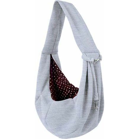 Sac de Transport pour Chat/Chien, XU, Single-épaule Sling Sac de Transport pour Chien et Chat Animaux de Compagnie Sling Sac Transporteur Titulaire, Gris,28X46cm - KZQ (1/4)