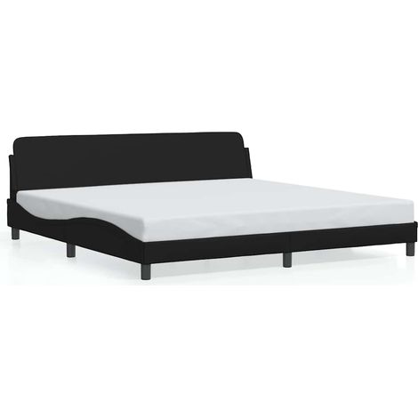 Maison Exclusive - Bettgestell "Dover" Schwarz 200x200 cm Kunstle (1/5)