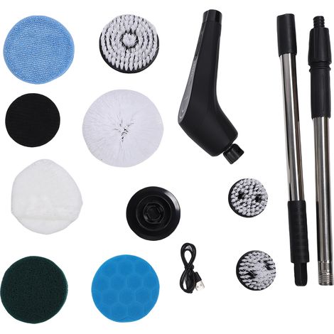 Brosse de nettoyage électrique sans fil IPX7 8 en 1 puissante avec manche long pour salle de bain douche baignoire vitres et carrelage (1/5)